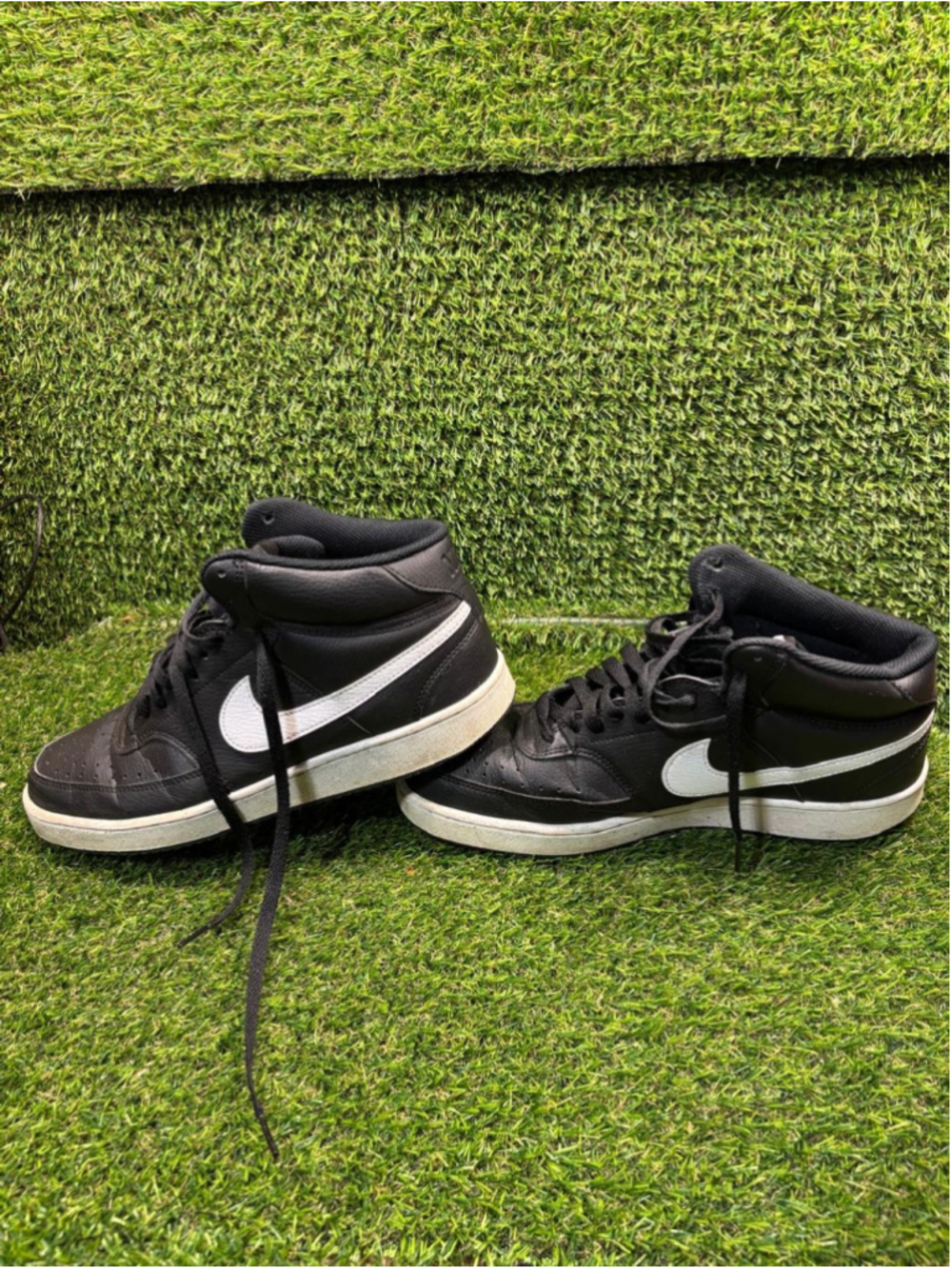 Men's Nike Court Vision Mid Sneakers Black White Size 10 #E122
